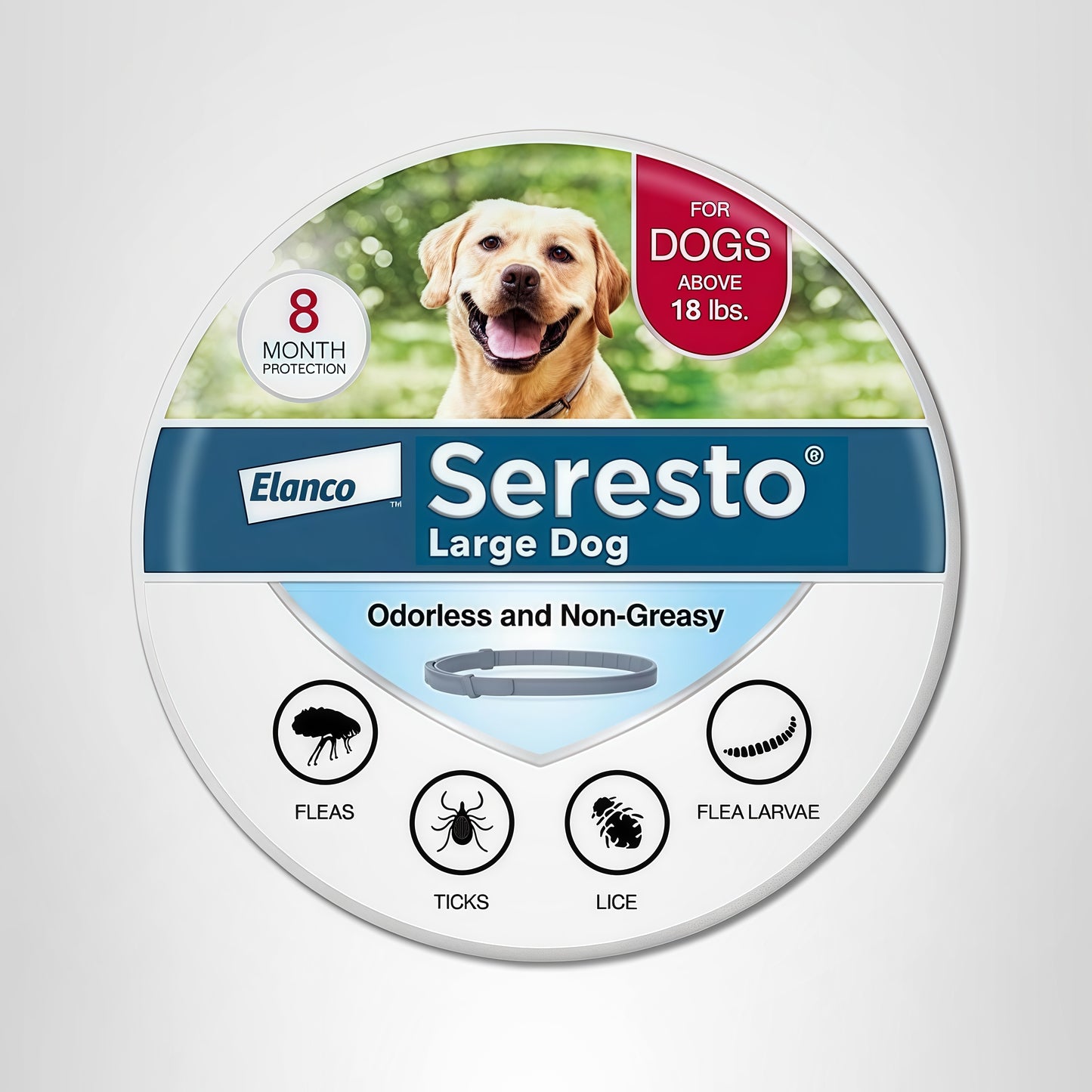 Seresto Flea & Tick Collar For Dogs Over 18 lbs 8 Month Protection